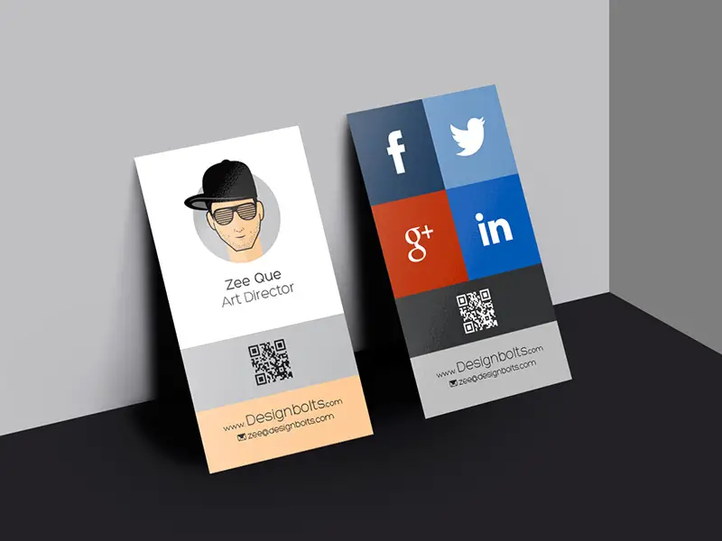 Free Vertical Business Card Design and Mockup PSD