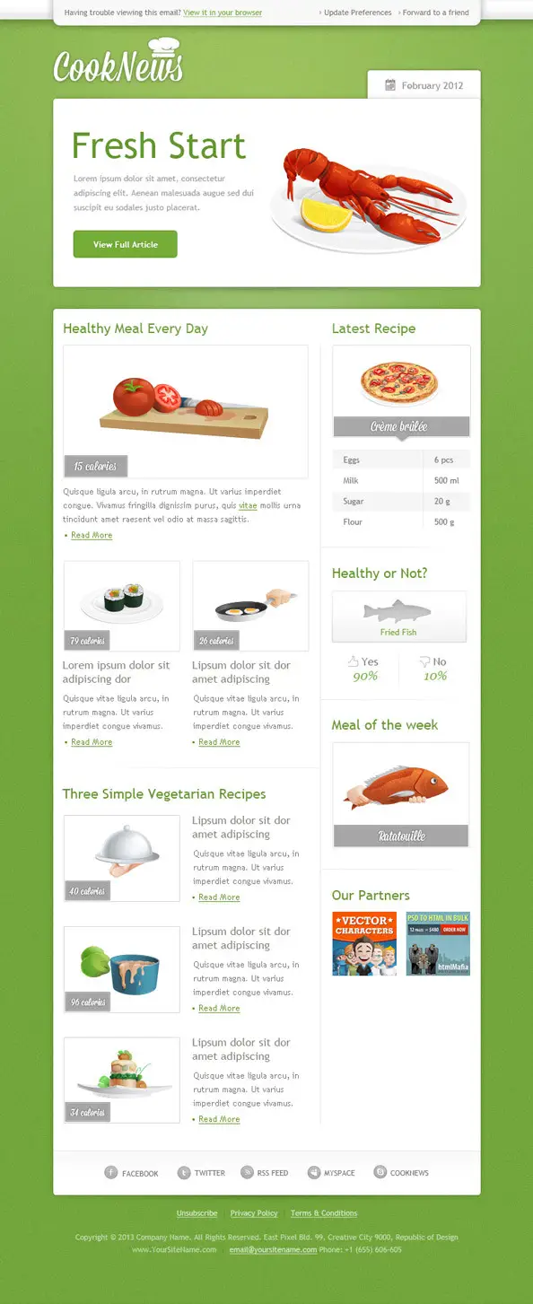 Green Email Newsletter Template