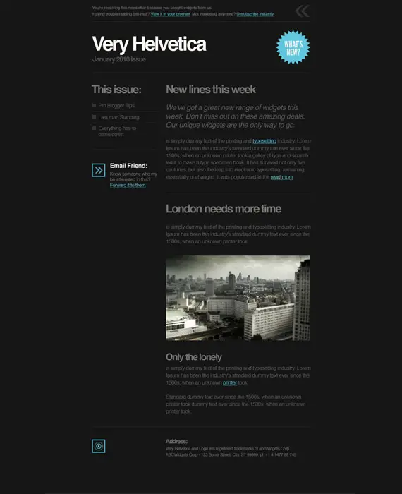 Helvetica Email Newsletter Template