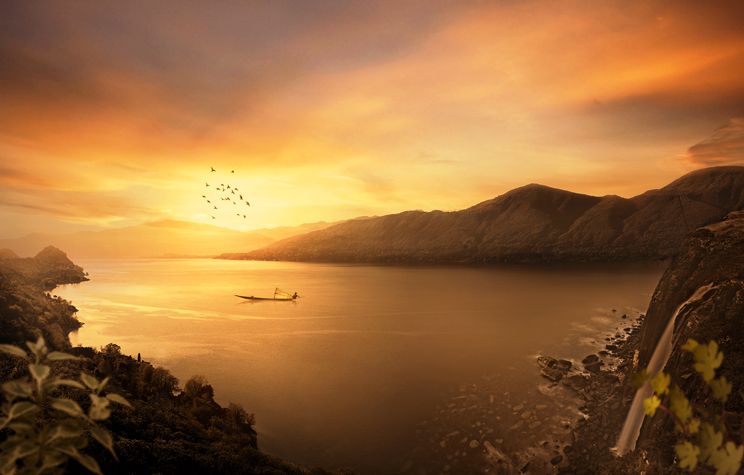 How to Manipulate a Beautiful Sunset Matte Painting in Photoshop 