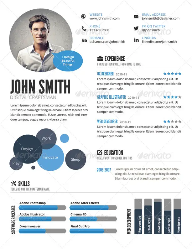 InfoGraphic Style Resume Template