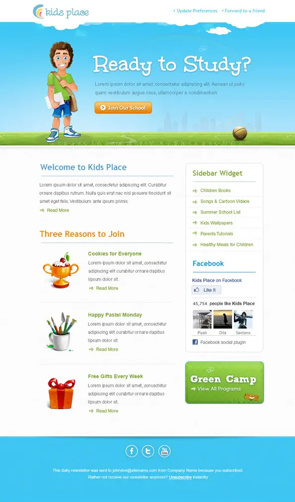 Kids Email Newsletter Template