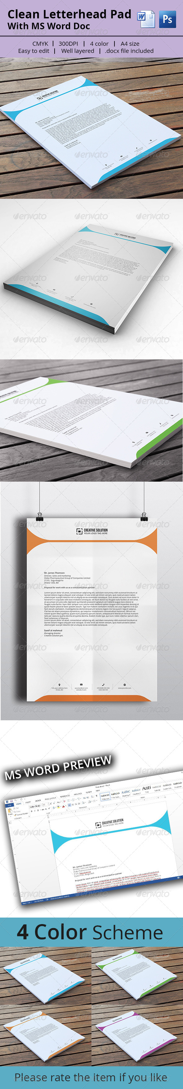 Letterhead Pad With MS Word