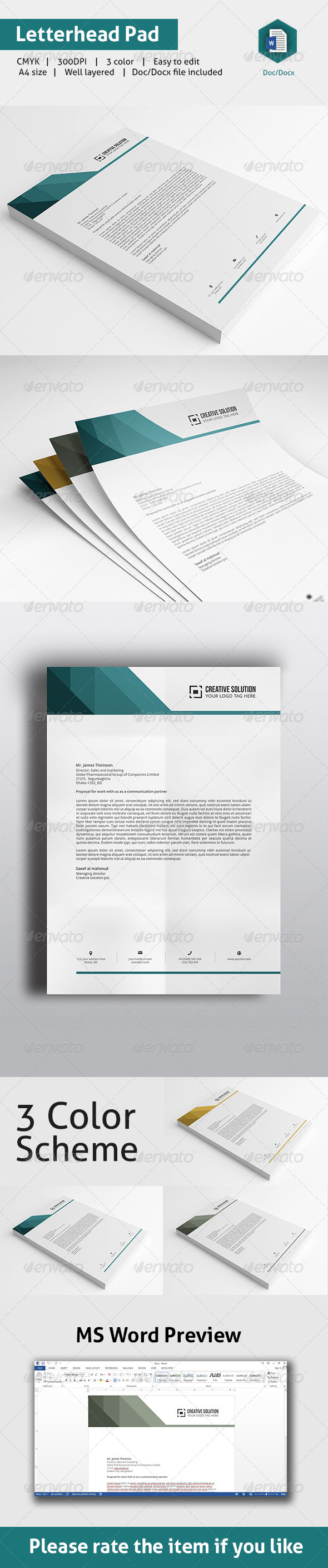 Letterhead Pad With MS Word