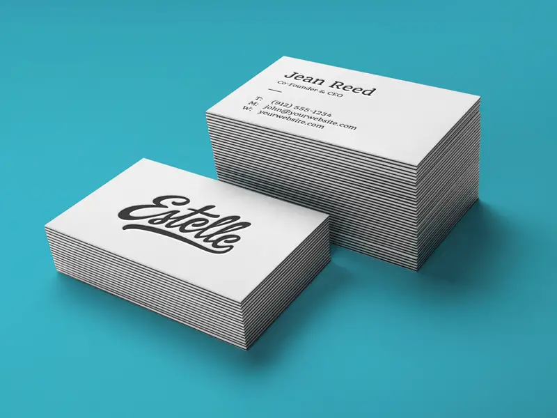 Letterpress Business Cards Mockup PSD