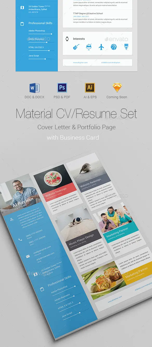 Material CV Resume PSD