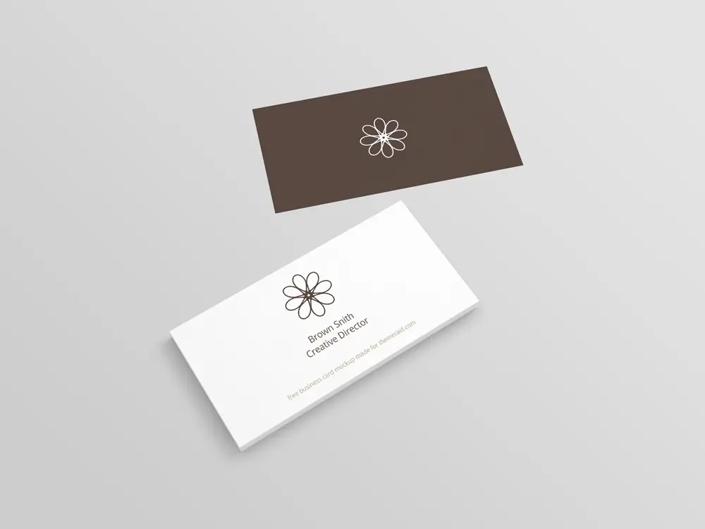 Perspective Business Card Mockup PSD