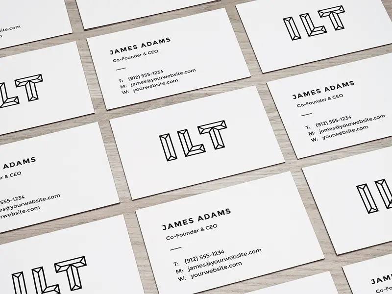 Perspective Business Cards Mockup PSD