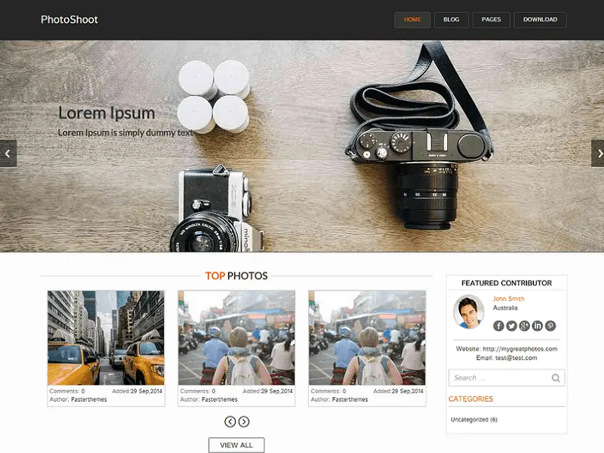 Photoshoot WordPress Photography Theme