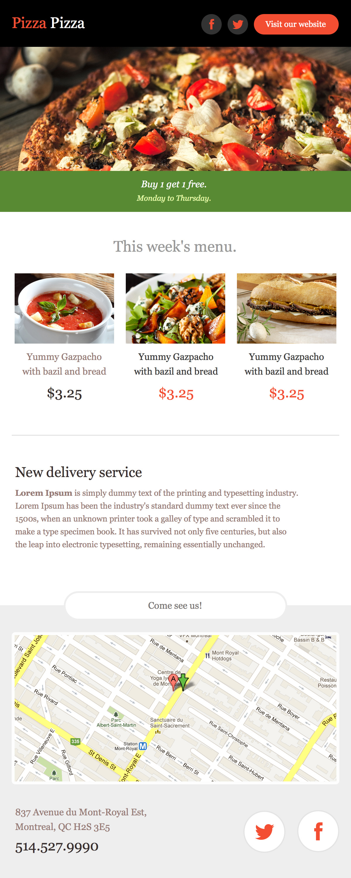 Pizza Email Newsletter Template