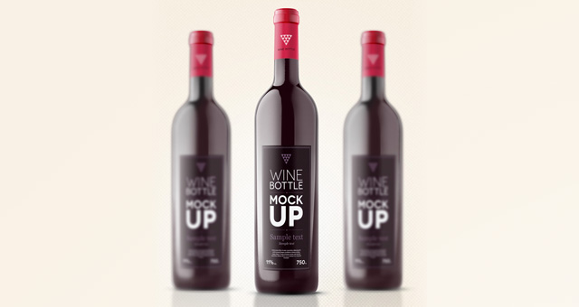 PSD Wine Bottle Mockup Template