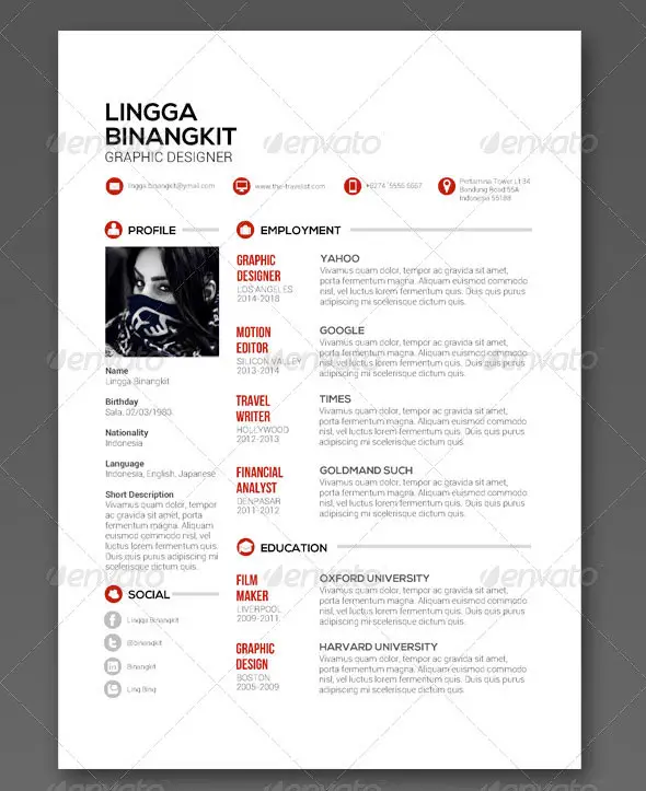 Sewon Clean Resume Template Volume 5