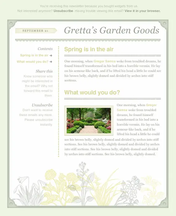 Spring Email Newsletter Template