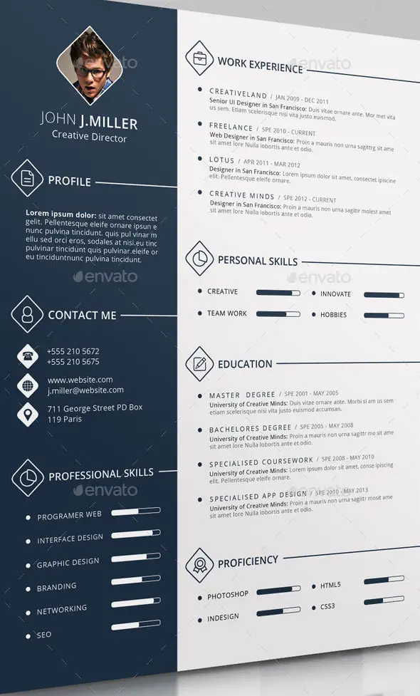 The CV Template PSD