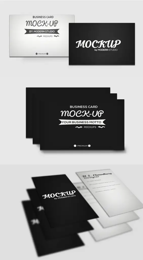 Three Free Business Card Mockups