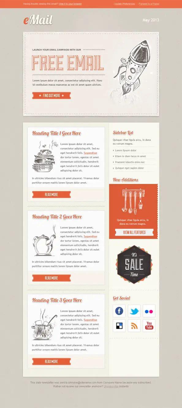 Vintage Email Newsletter Template