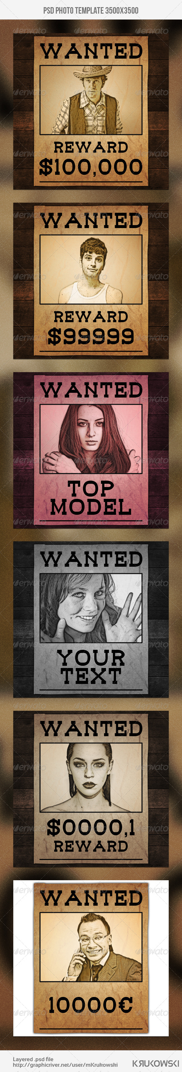 Wanted Poster Photo Template