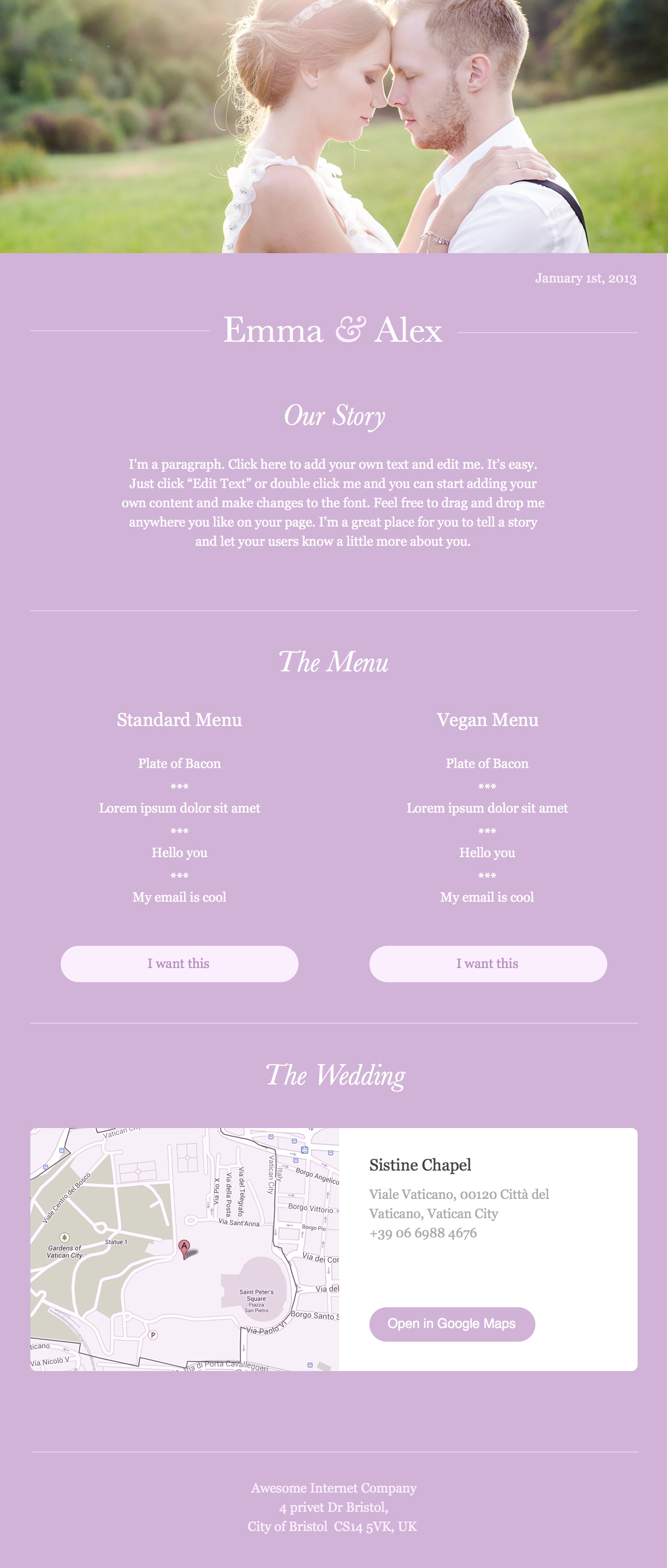 Wedding Email Newsletter Template