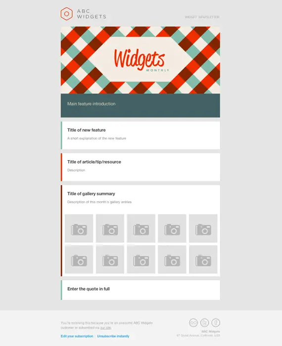 Widgets Email Newsletter Template