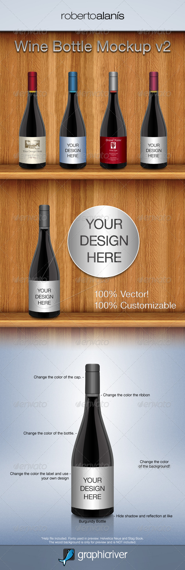 Wine Bottle Mockup V2