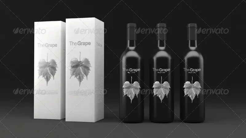 Wine Bottle Packaging Mockup