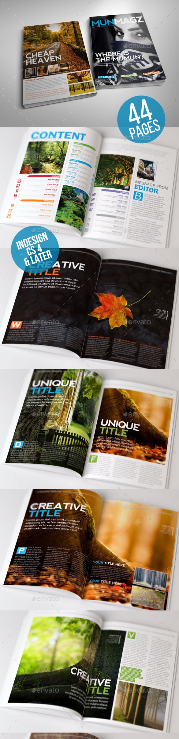 Clean and Simple Magazine Template 44 Page