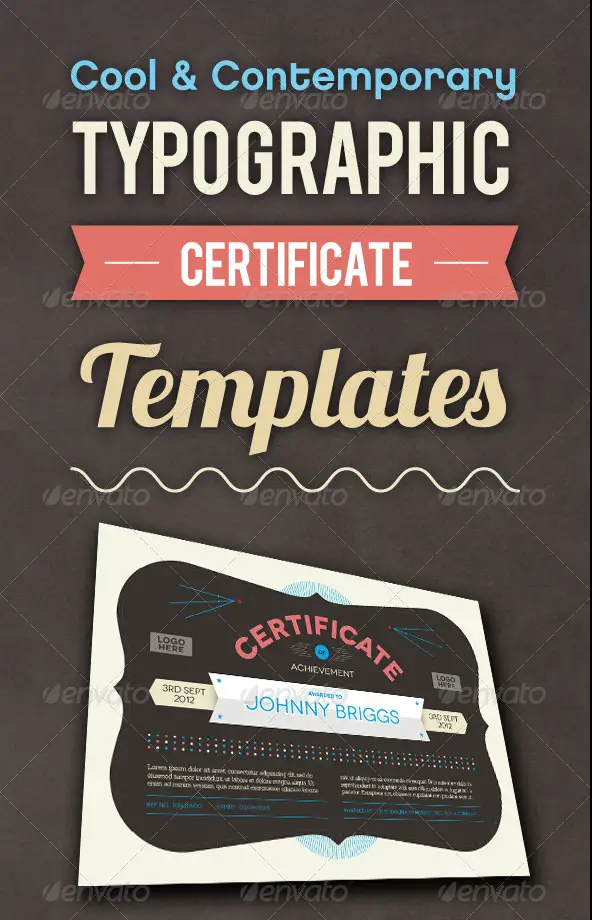 Cool and Contemporary Typographic Certificate Templates