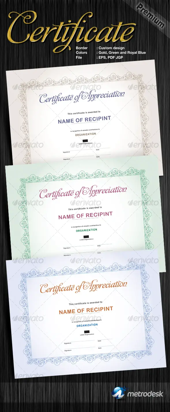 Custom Made Certificates Design Templates