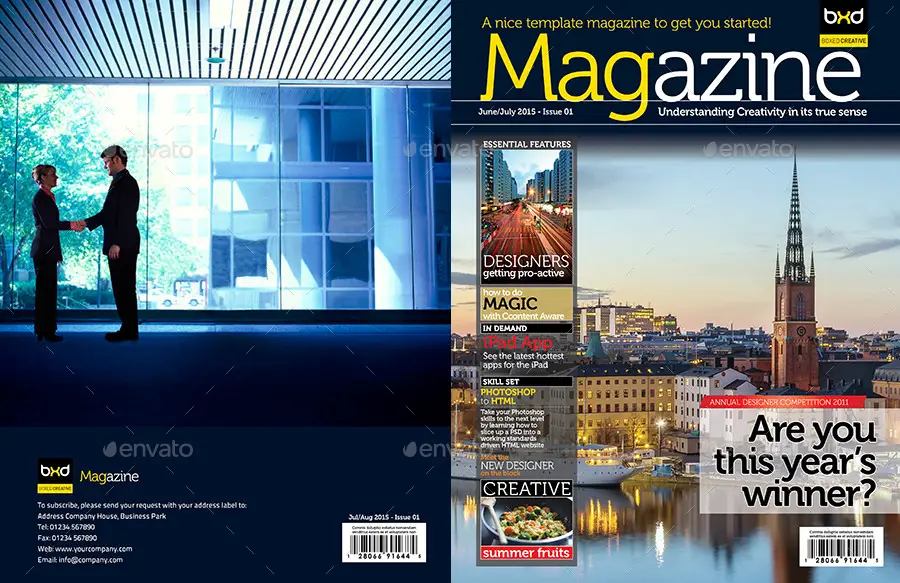 Magazine Template - InDesign 40 Page Layout V1