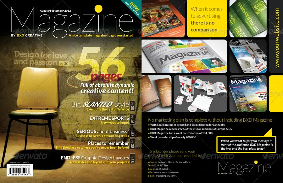 Magazine Template - InDesign 56 Page Layout V2
