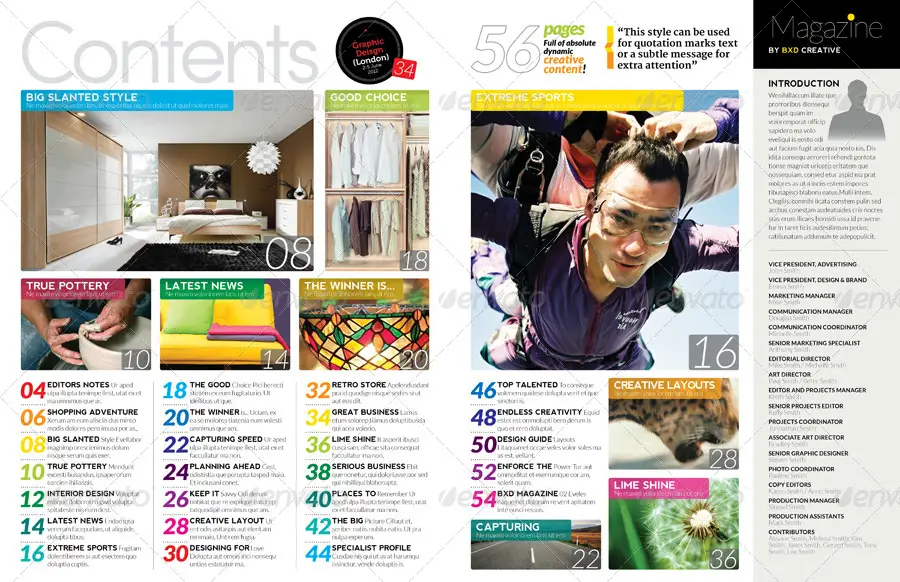 Magazine Template - InDesign 56 Page Layout V2