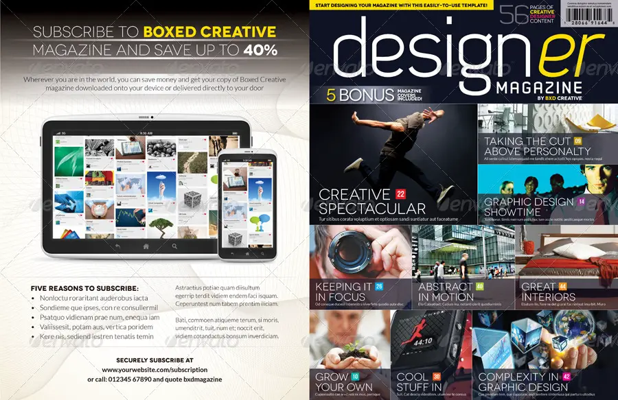 Magazine Template - InDesign 56 Page Layout V3