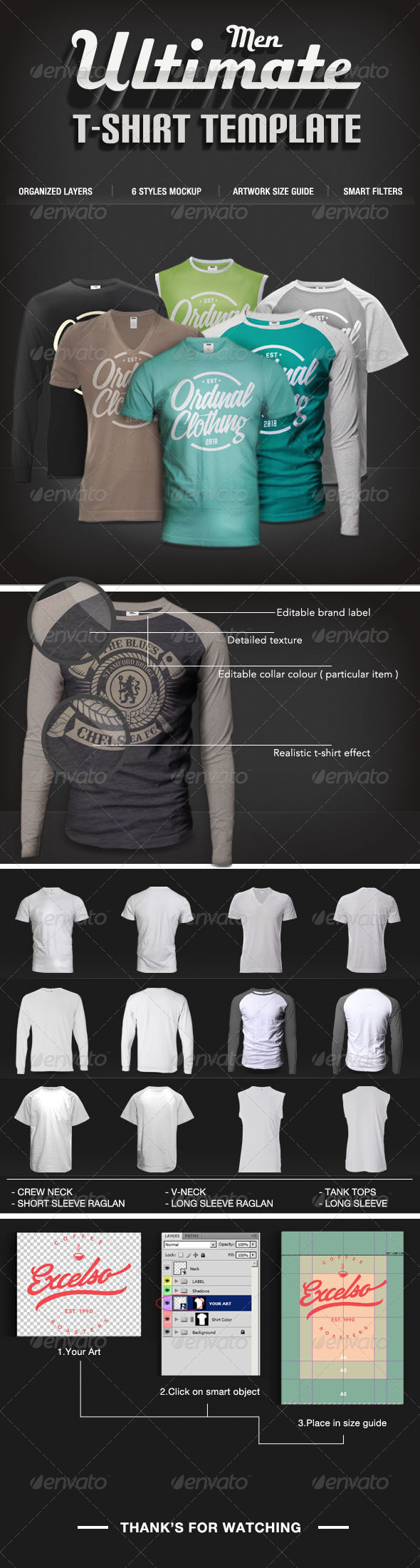 Men T-shirt Mock-Ups Set