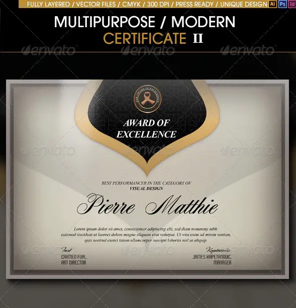 Multipurpose Modern Certificate v.2