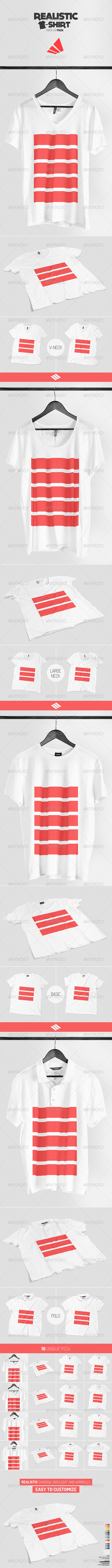 Realistic T-shirt Mock-up Pack
