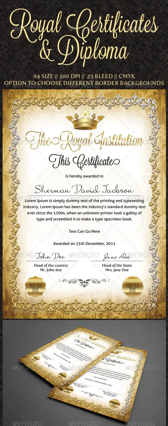 Royal Certificates Templates