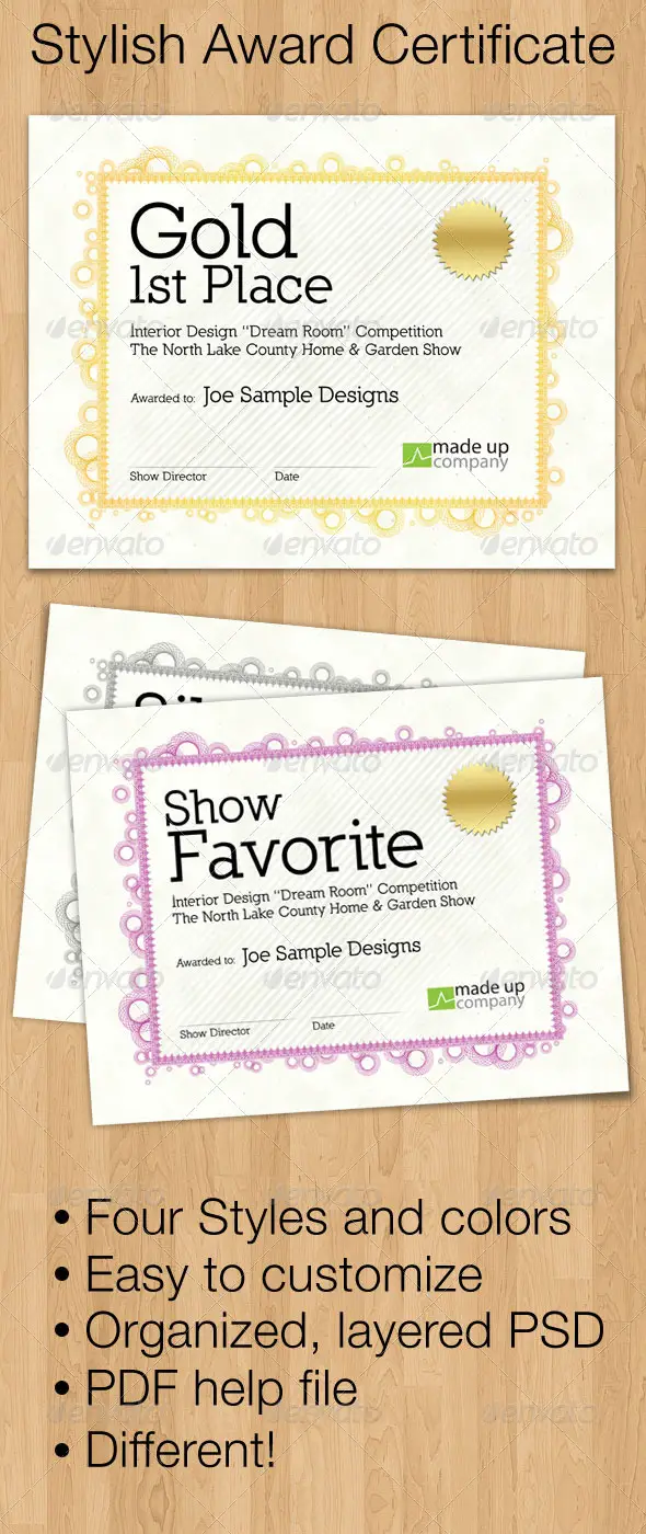 Stylish Award Certificate Templates