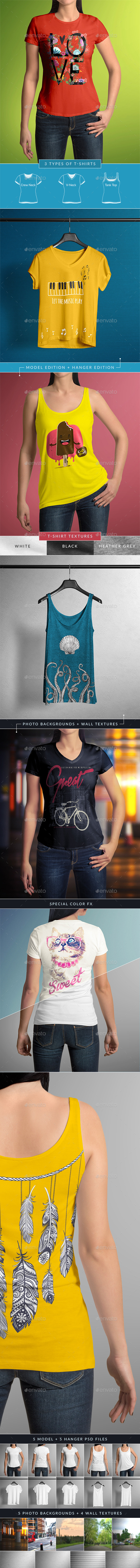 T-Shirt Mock-Up Female Model / Classic Edition