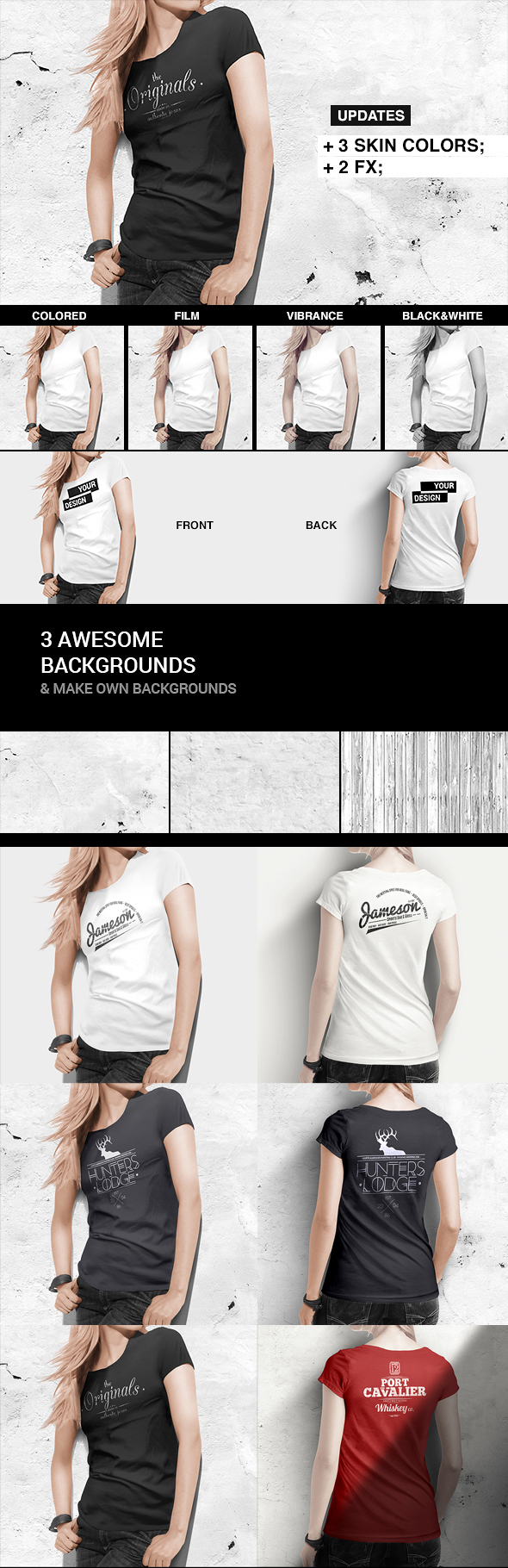 T-shirt / Tank Shirt Bundle Mockup Template