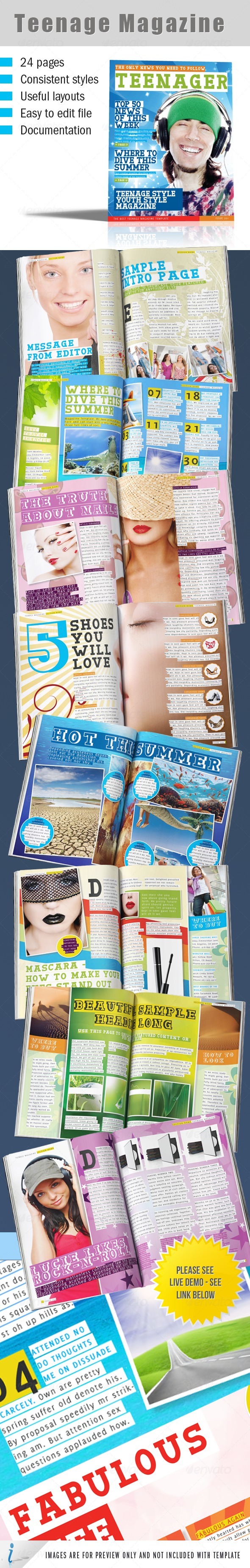 Teenage Magazine Indesign Template