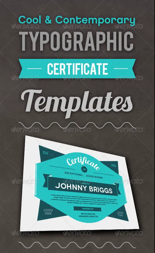 Typographic Certificate Templates 2