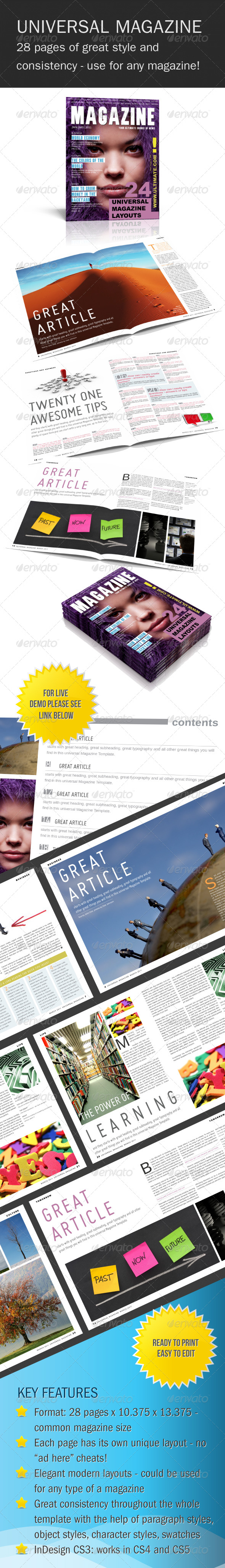 Universal InDesign Magazine Template