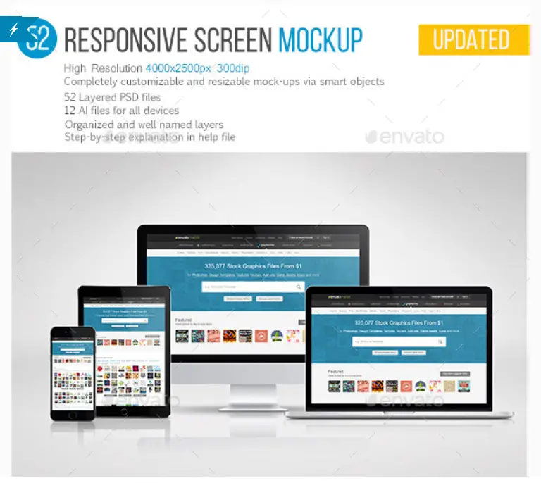 52 Responsive Screen Mockup