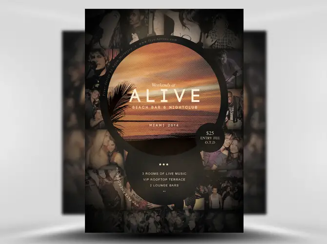 Alive Bar Free Flyer Template