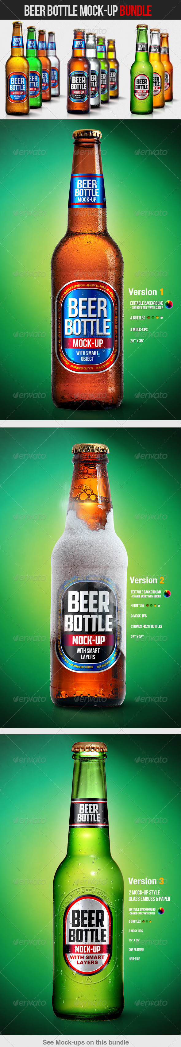 Beer Bottle Mockup Bundle