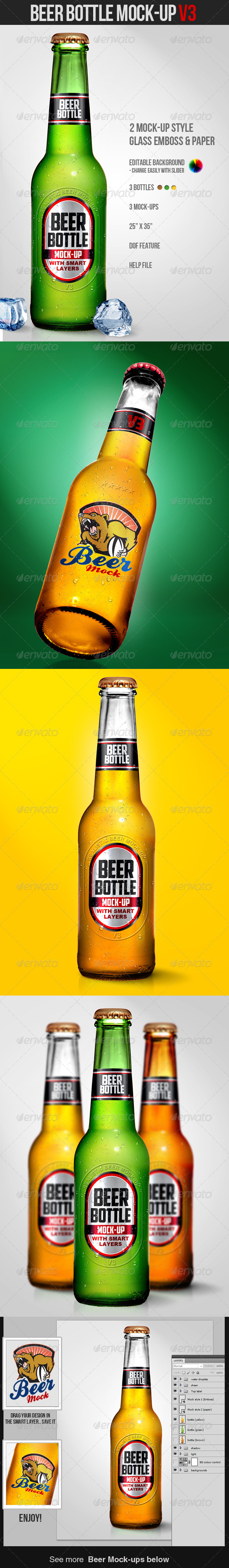 Beer Bottle Mockup V3