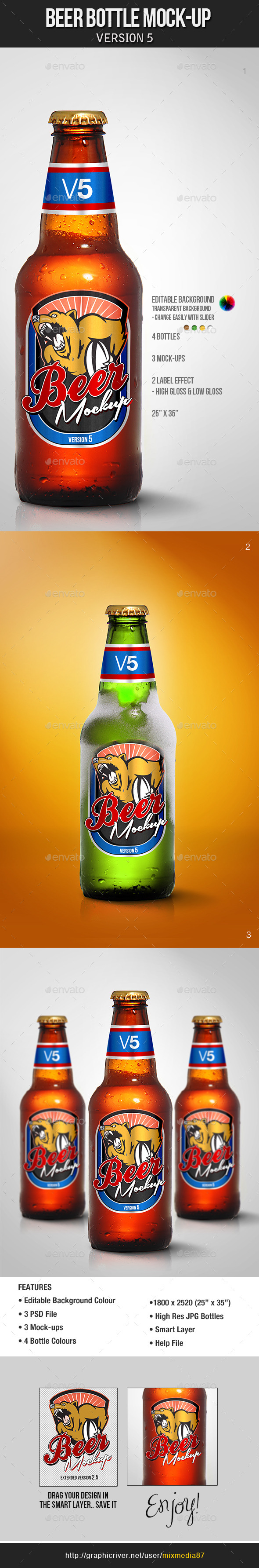 Beer Bottle Mockup V5