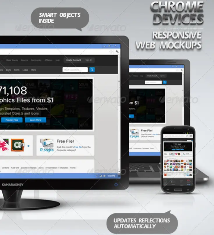 Chrome Devices - Responsive Web Mockups