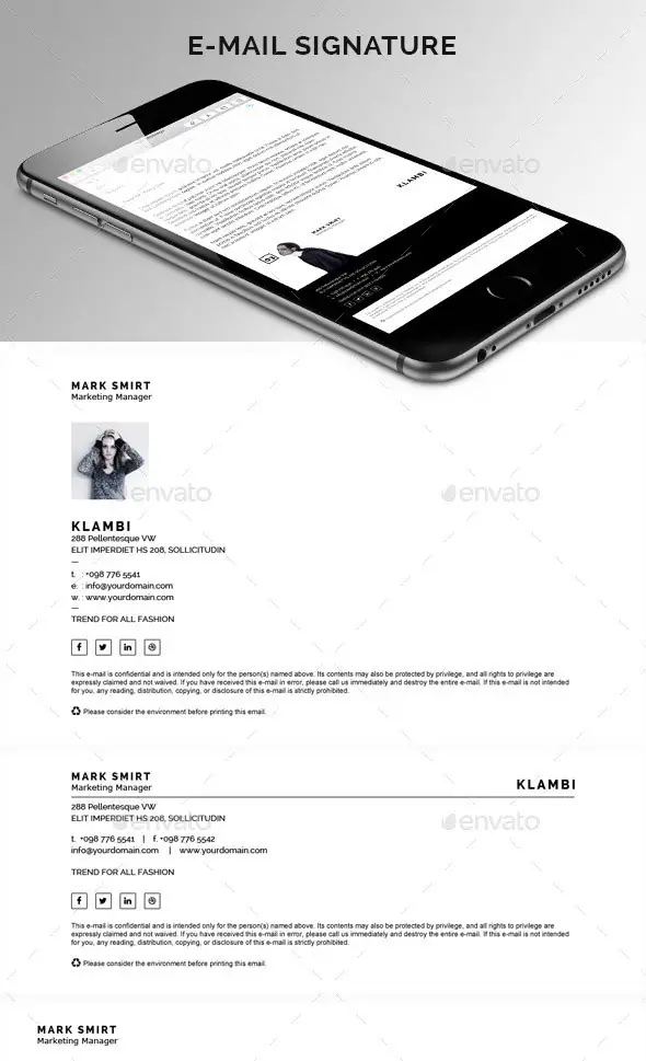 E-mail Signature PSD and HTML Template