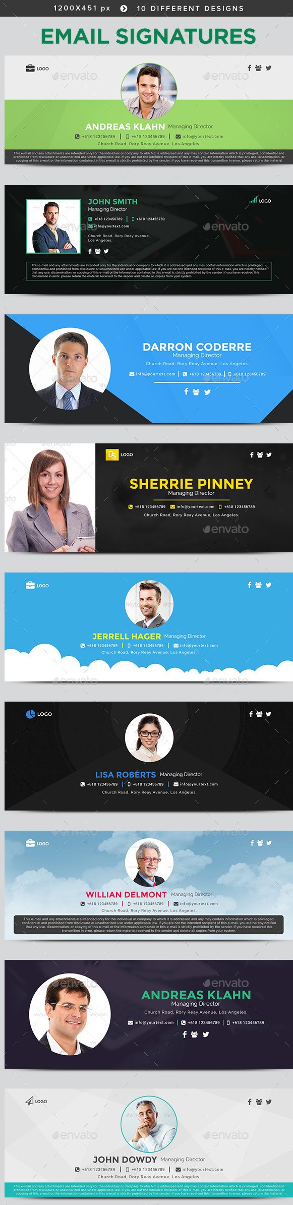 Email Signature Templates - 10 Designs